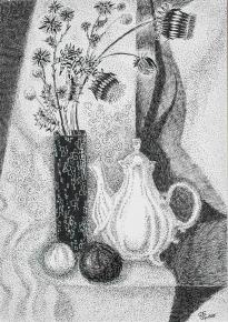 Александра Батяева. Натюрморт с белым чайником